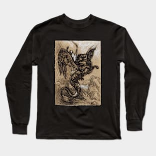 Riding the winged Chimera Long Sleeve T-Shirt